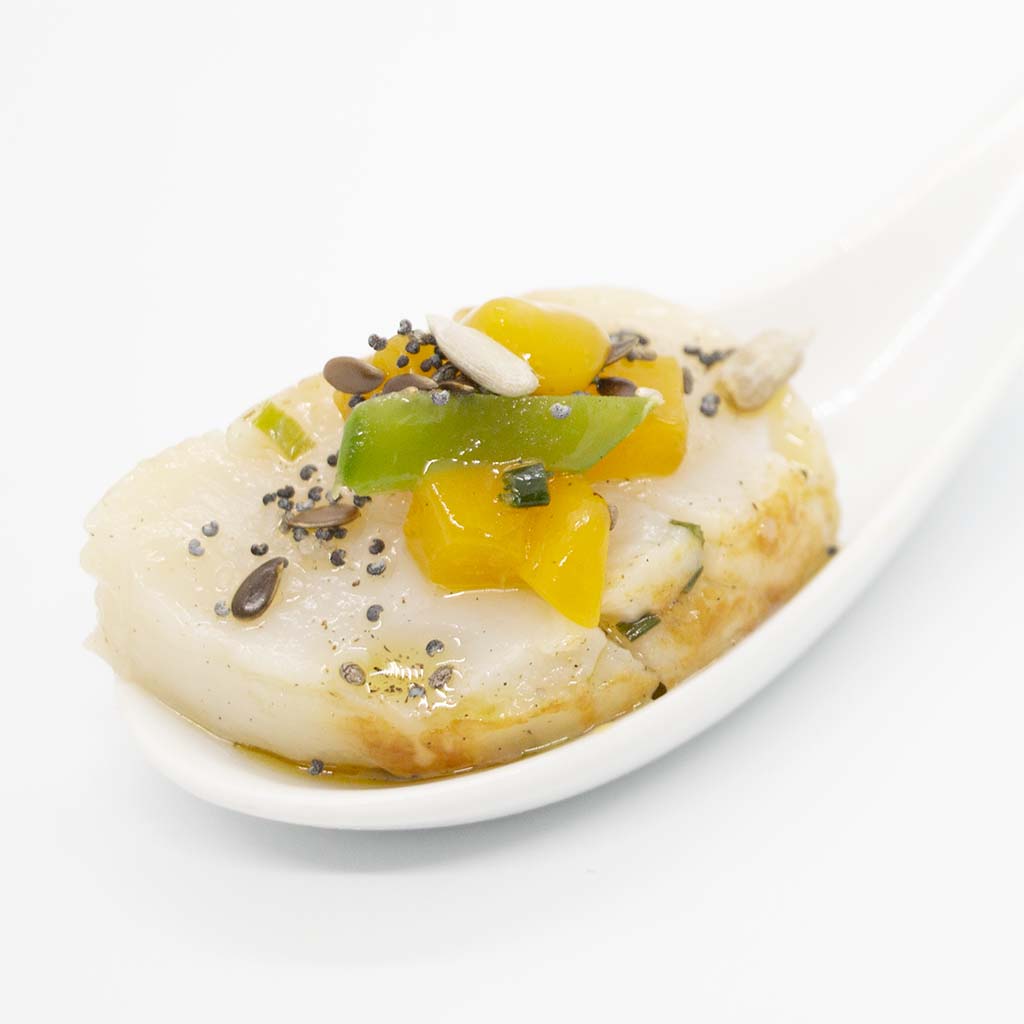 Saint-Jacque à la cardamome, feuilleté aux poireaux